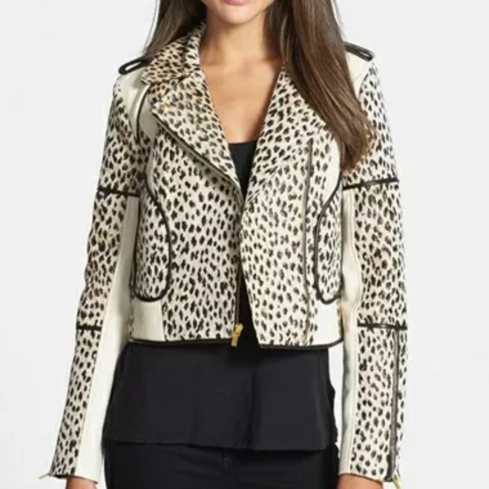 DVF✨Theodora Leo jacquard leather jacket$765